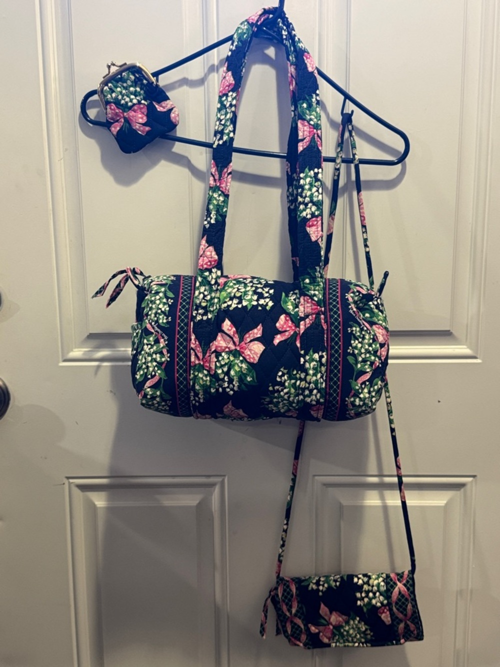 Vintage Vera Bradley Retired Return To Happiness Set Of Bags Trio Bundle Bowler